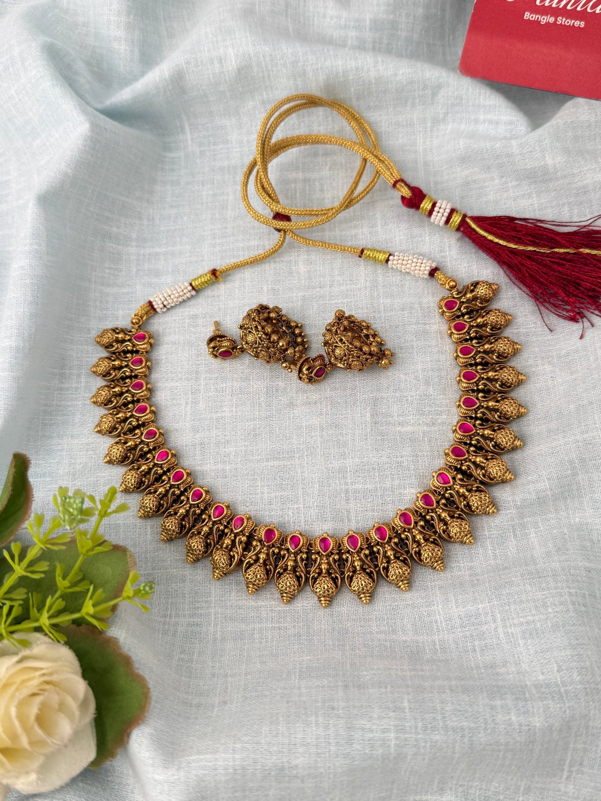 Antique Designer Necklace Short Set| N1187 - Mahilas