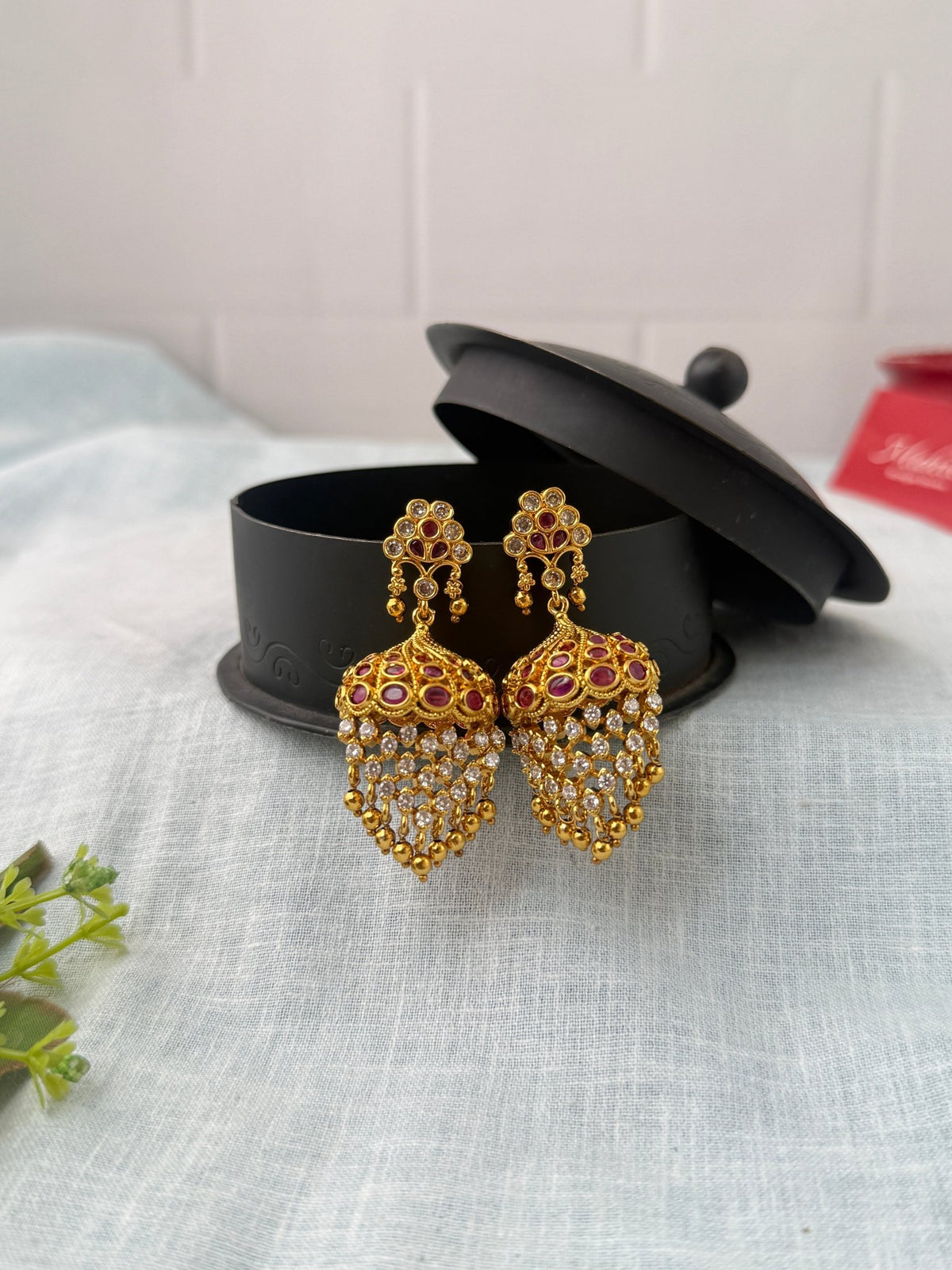 Antique Designer Stone Jhumka Earrings| E0723 C - Mahilas
