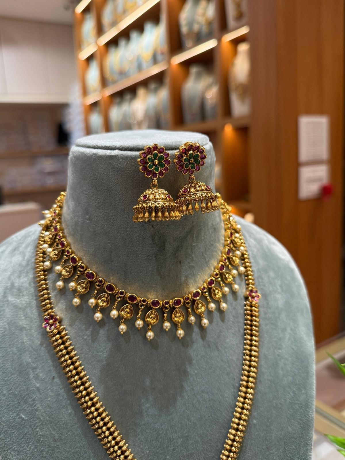 Antique Flower Full Necklace Set | NC005 - Mahilas