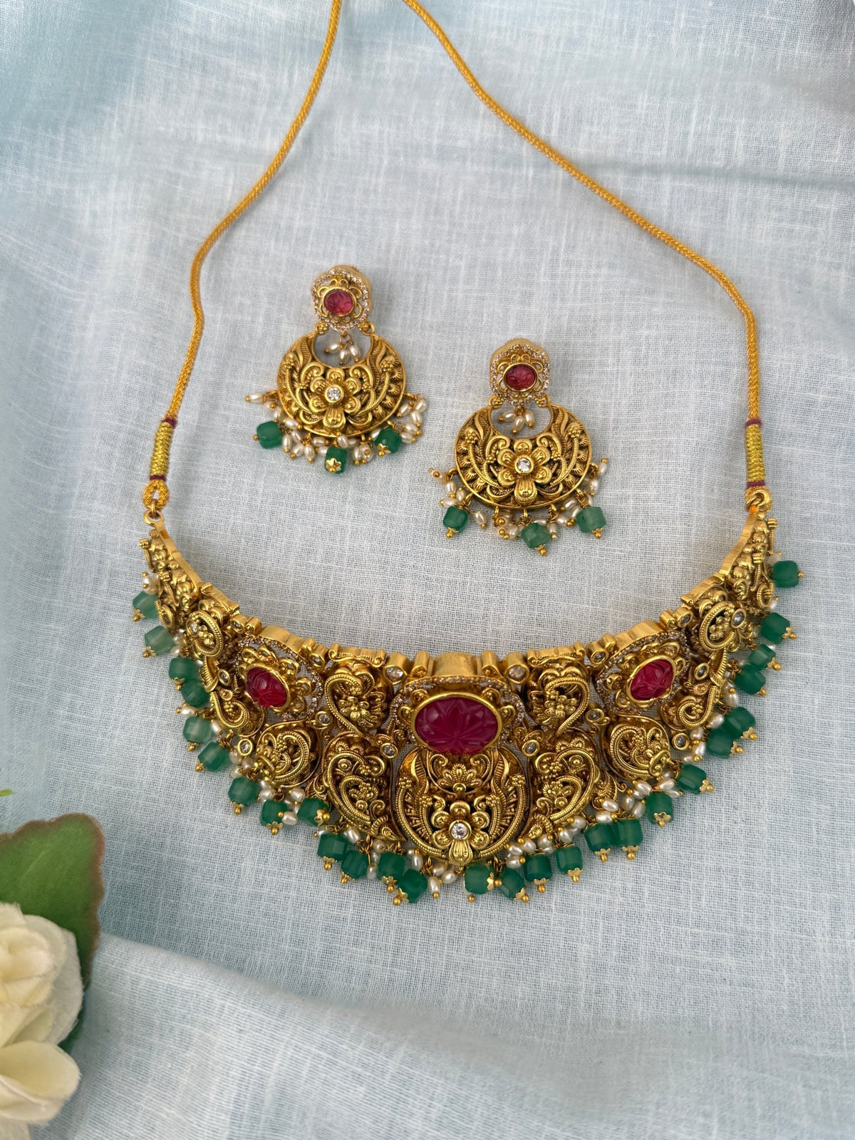 Antique Grand Choker Necklace Set| N0884 - Mahilas