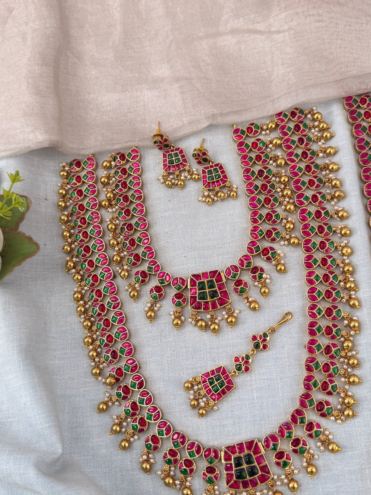 Antique Grand Jadau Kundan Full Bridal Necklace Set | 206 - Mahilas