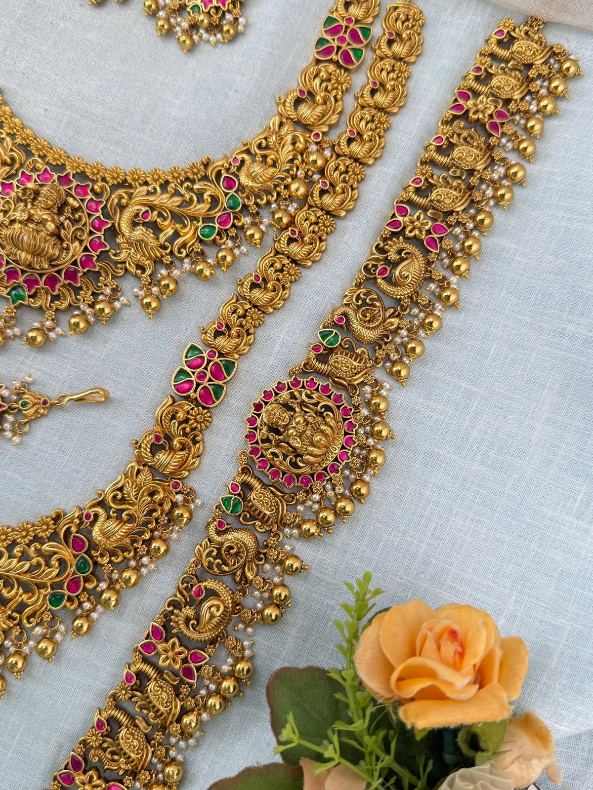 Antique Grand Jadau Lakshmi Full Bridal Necklace Set | 207 - Mahilas