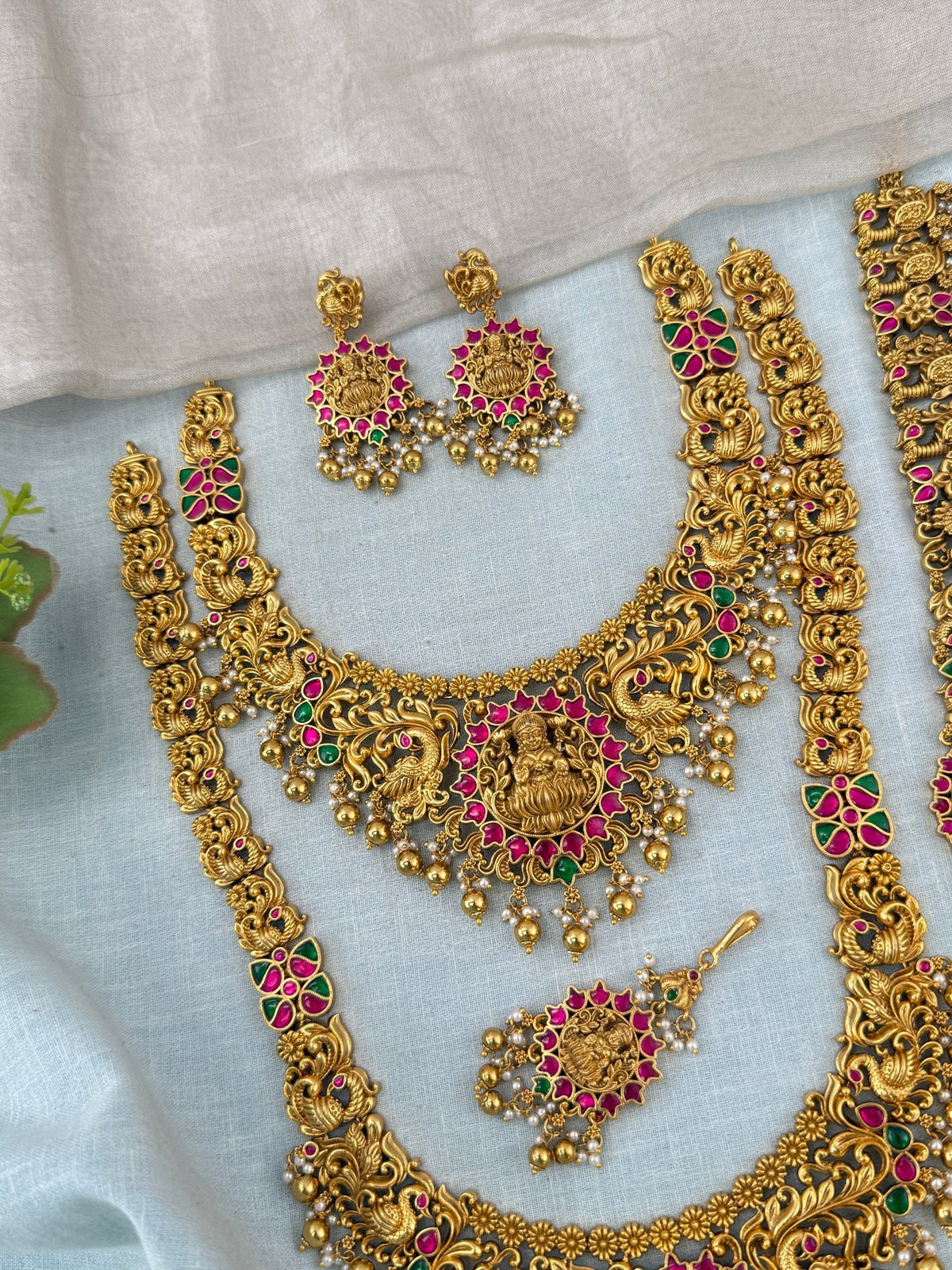 Antique Grand Jadau Lakshmi Full Bridal Necklace Set | 207 - Mahilas