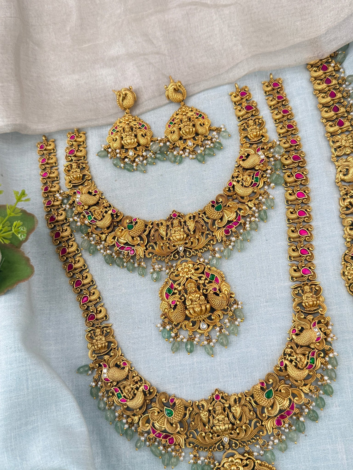 Antique Grand Jadau Lakshmi Full Bridal Necklace Set | 208 - Mahilas