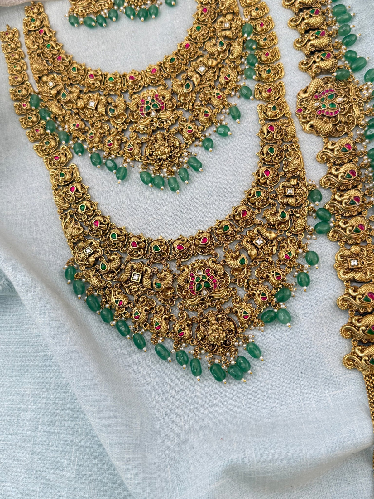 Antique Grand Jadau Lakshmi Full Bridal Necklace Set | 209 - Mahilas