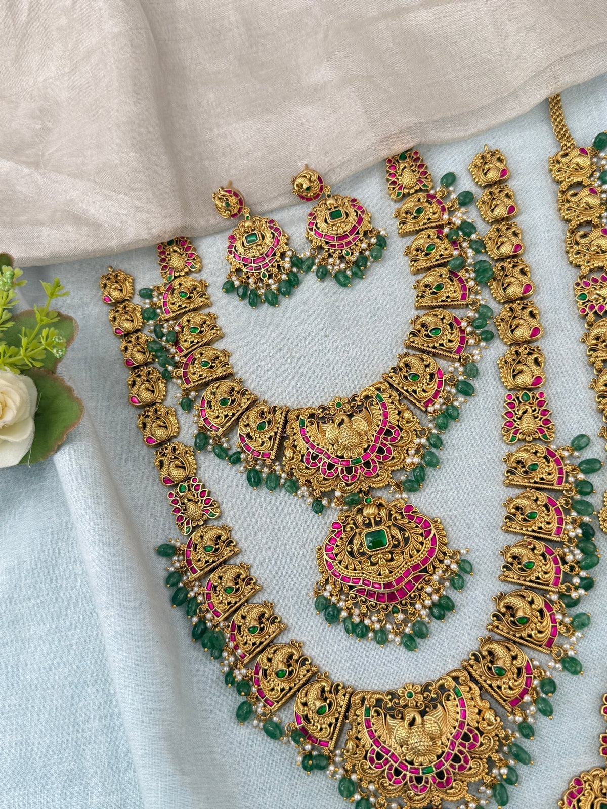 Antique Grand Jadau Lakshmi Full Bridal Necklace Set | 212 - Mahilas