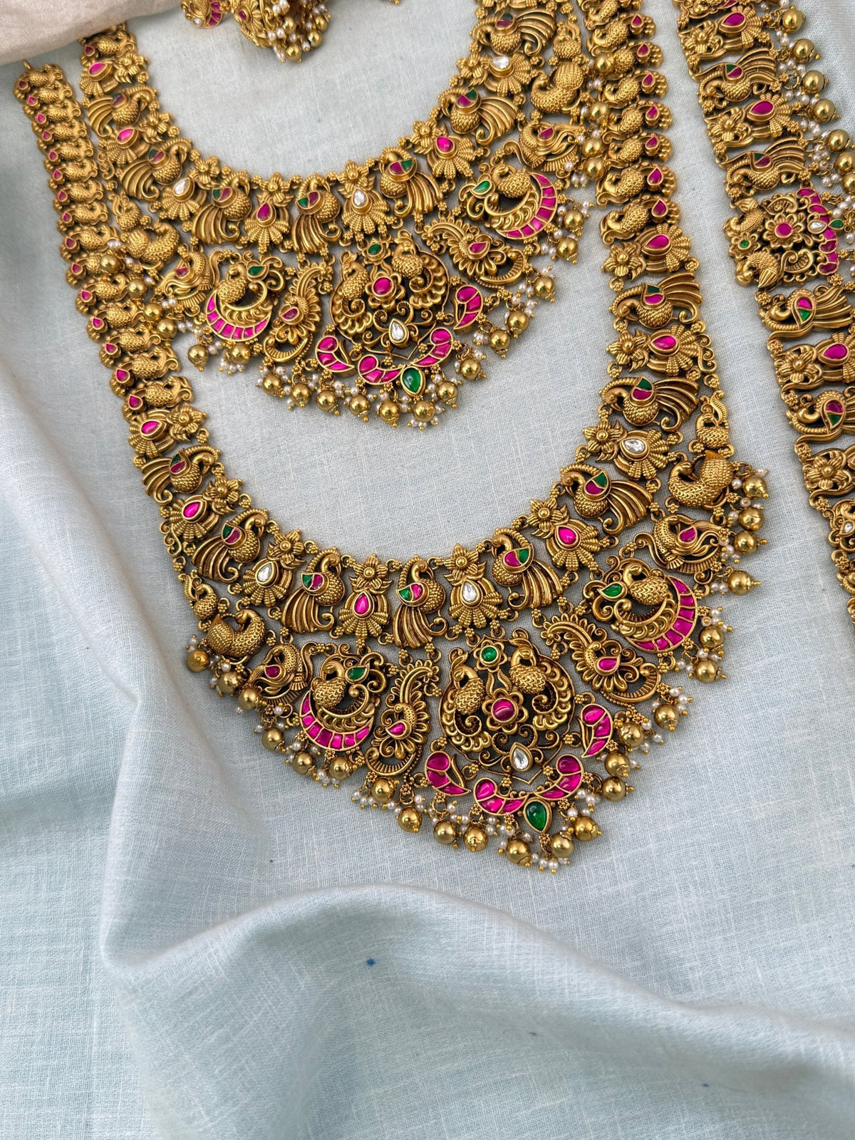Antique Grand Jadau Peacock Full Bridal Necklace Set | 213 - Mahilas
