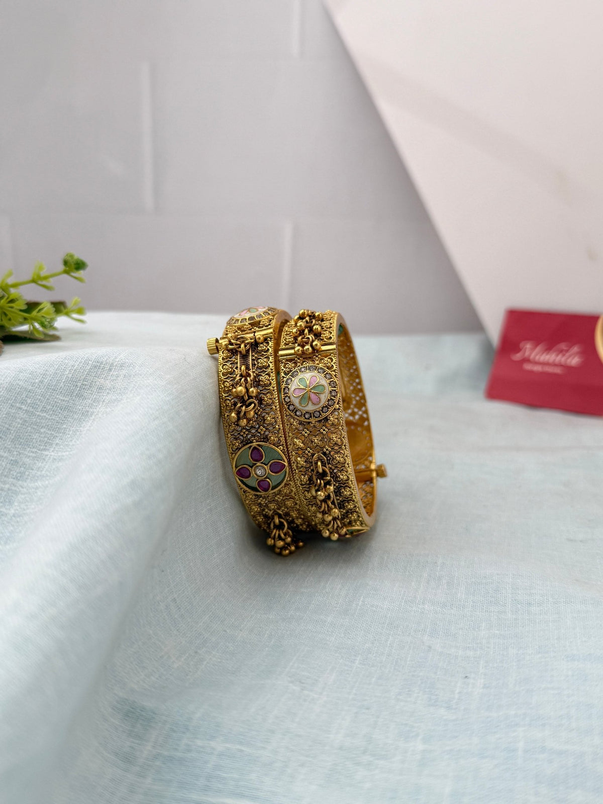 Antique Heritage Kada Bangles| Set Of 2 | B0632 - Mahilas