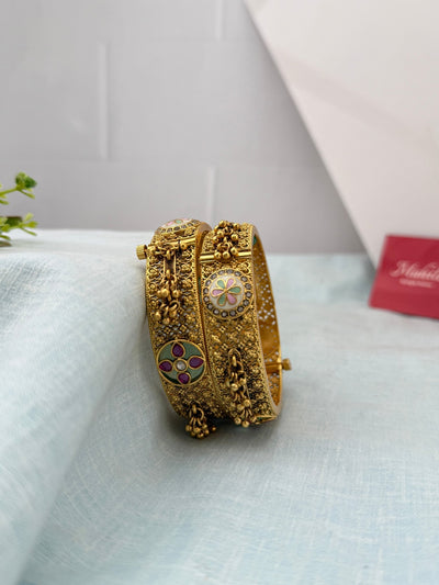 Antique Heritage Kada Bangles| Set Of 2 | B0632 - Mahilas