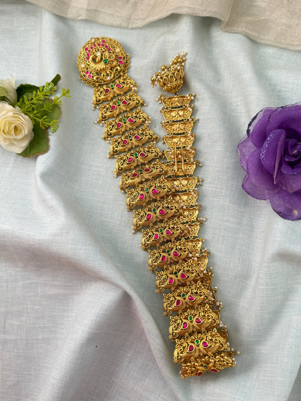 Antique Jadau Jadebille Peacock Long Bridal | 020 - Mahilas