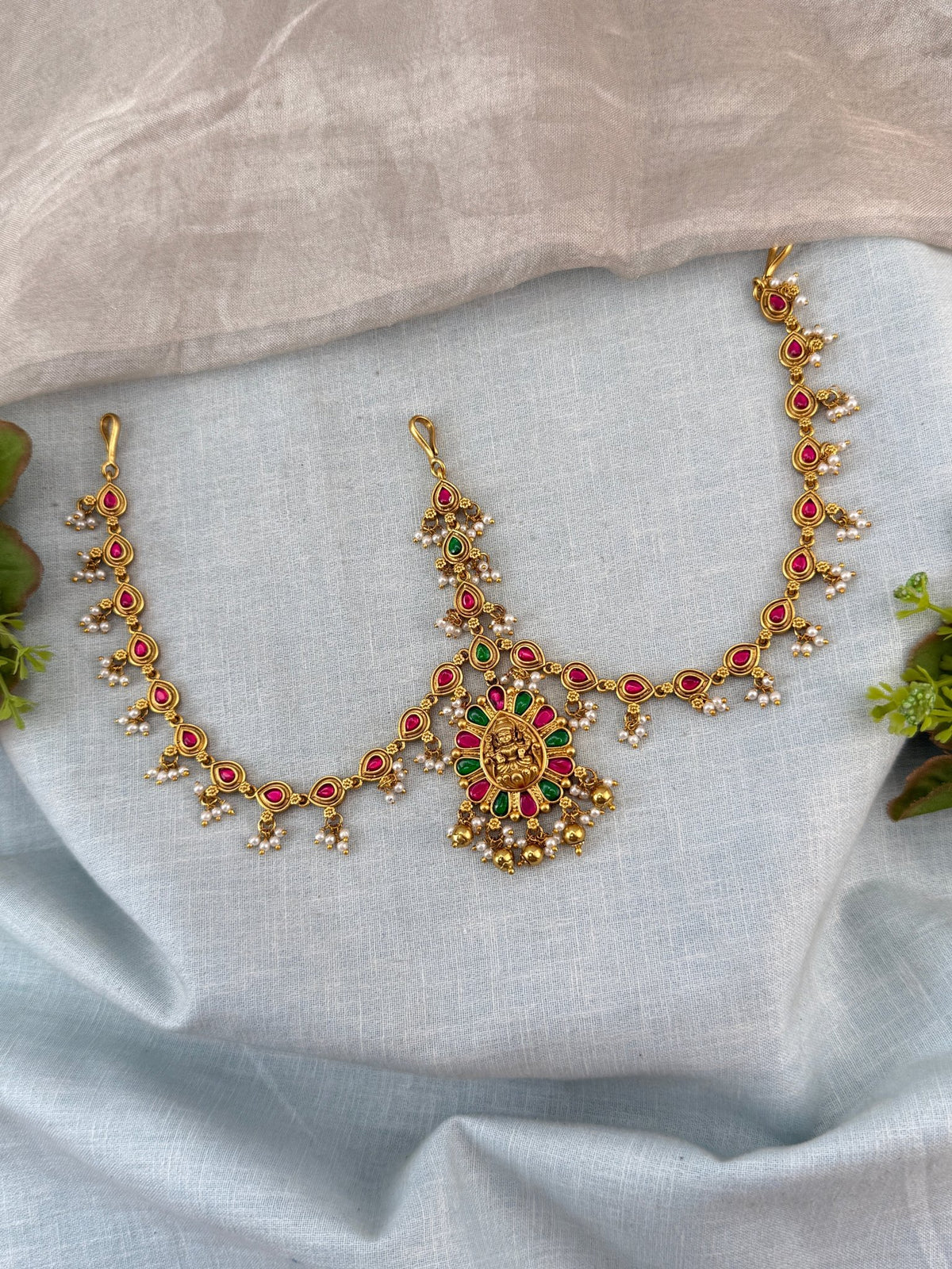 Antique Jadau Kundan Mathapatti Maang Tikka Set | 001 - Mahilas