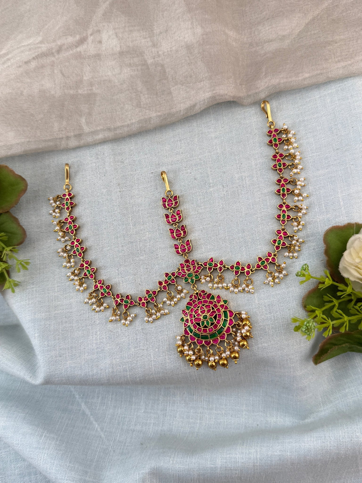 Antique Jadau Kundan Mathapatti Maang Tikka Set | 003 - Mahilas