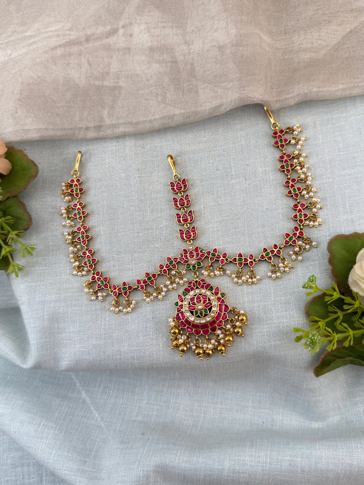 Antique Jadau Kundan Mathapatti Maang Tikka Set | 004 - Mahilas
