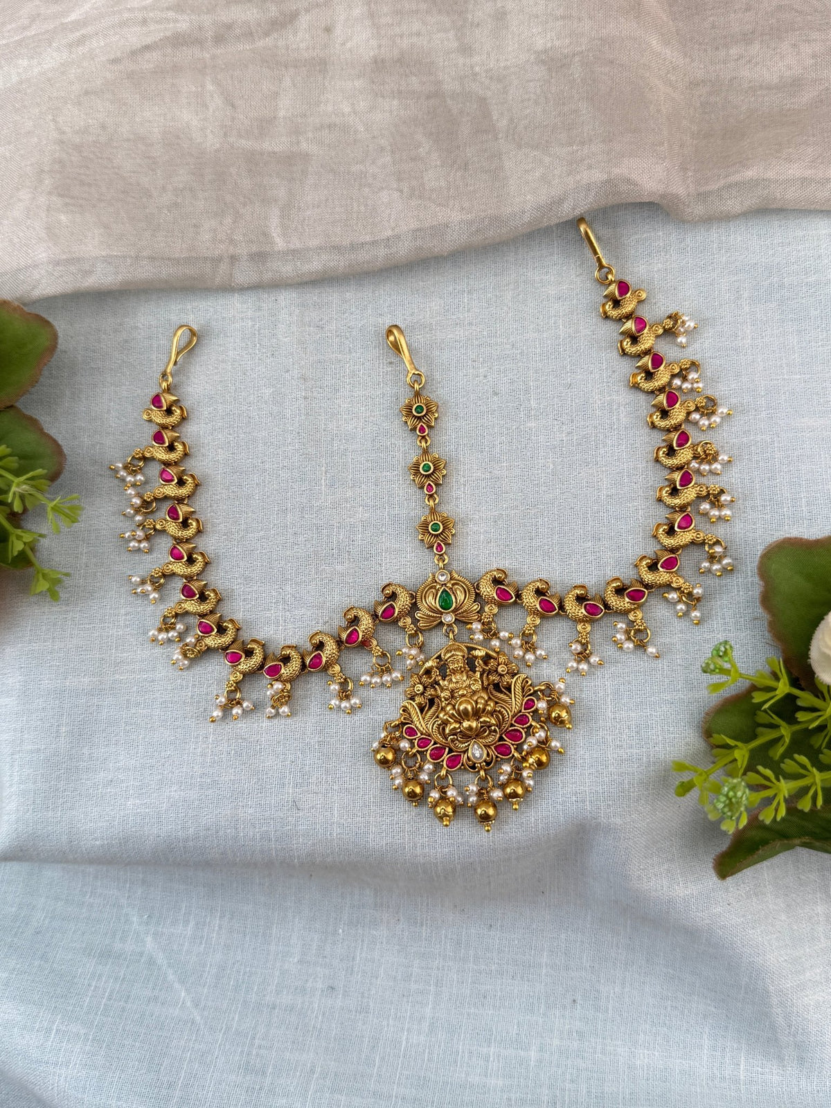 Antique Jadau Kundan Mathapatti Maang Tikka Set | 011 - Mahilas