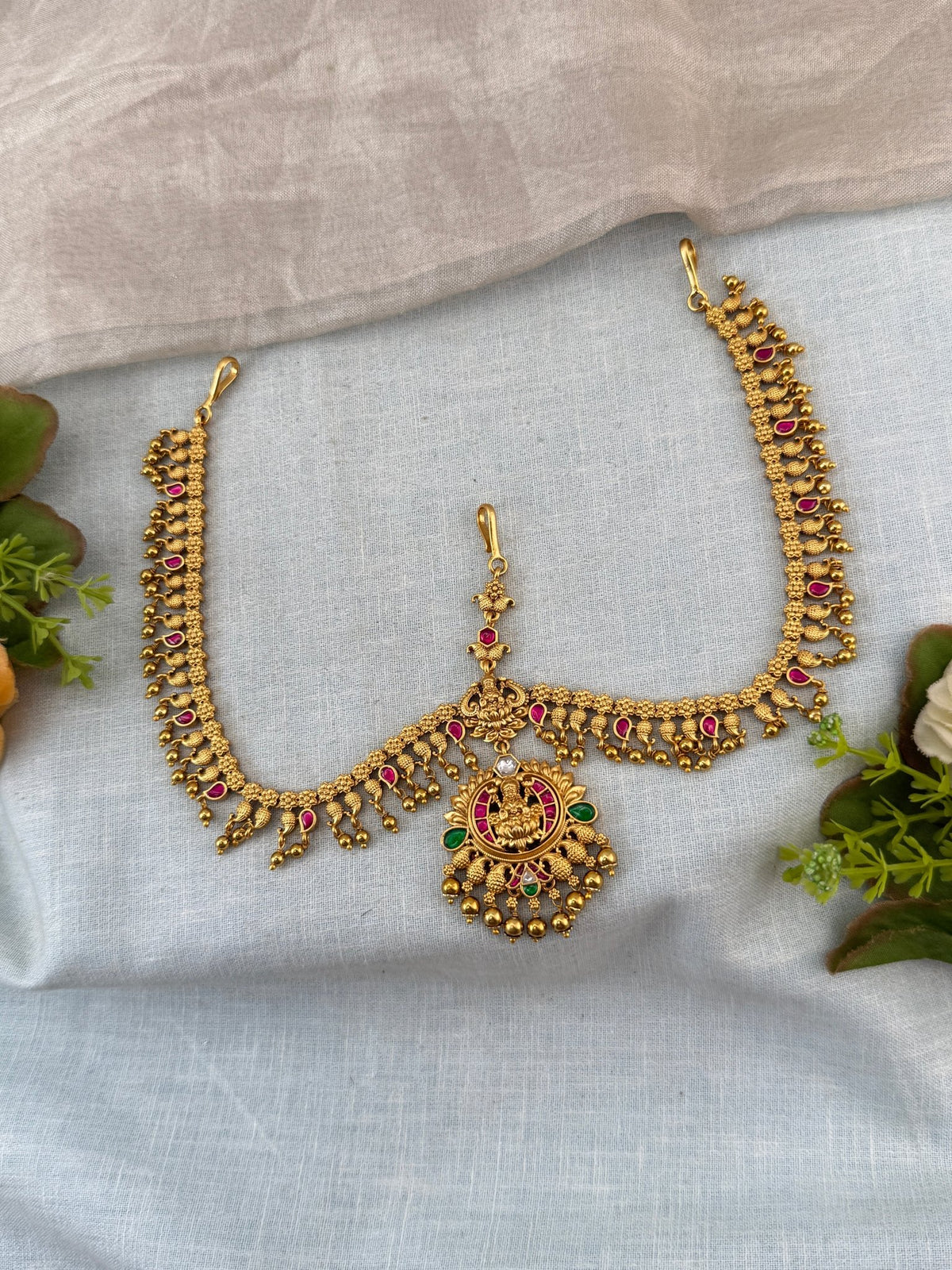 Antique Jadau Kundan Mathapatti Maang Tikka Set | 012 - Mahilas