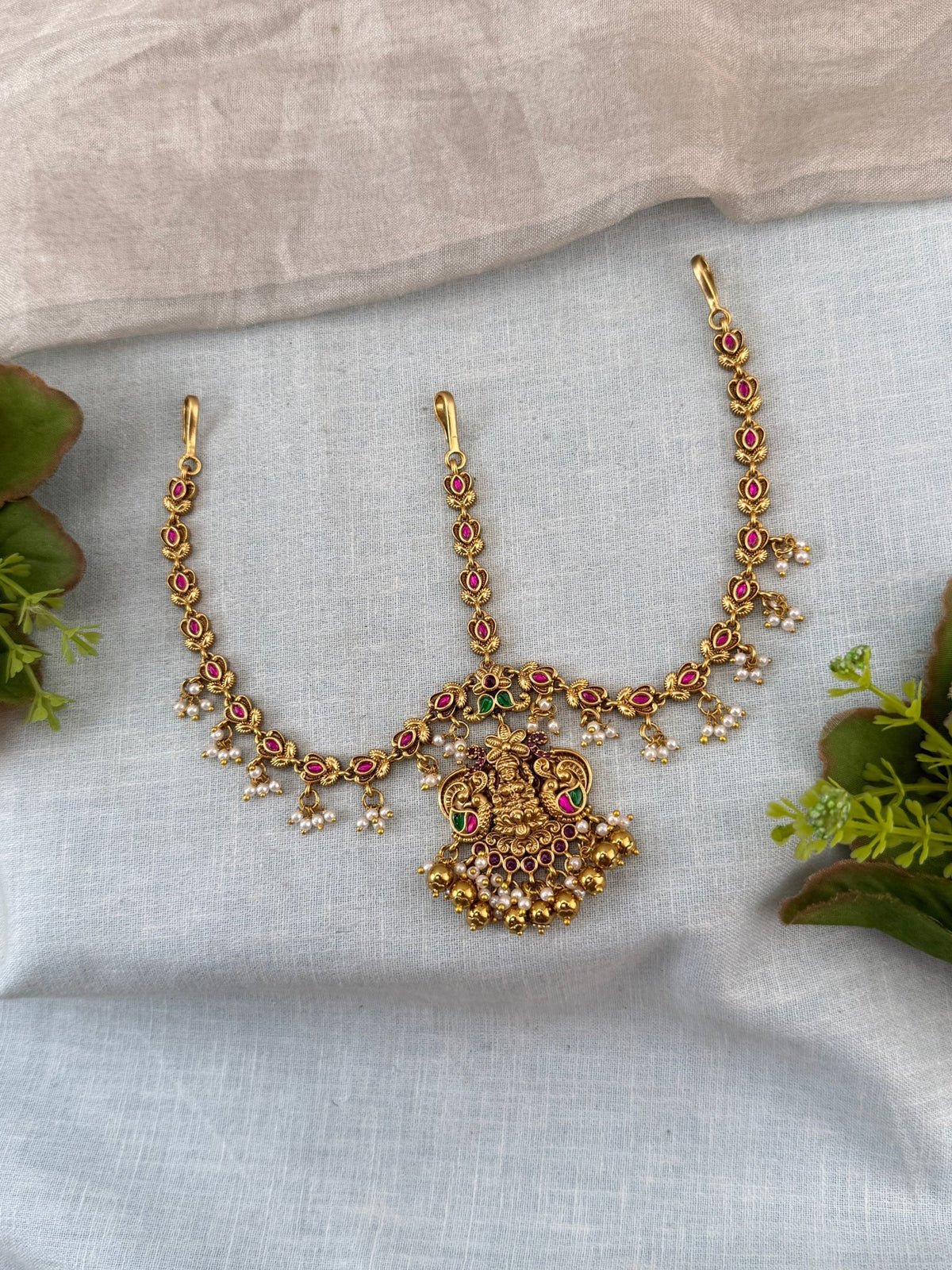 Antique Jadau Kundan Mathapatti Maang Tikka Set | 013 - Mahilas