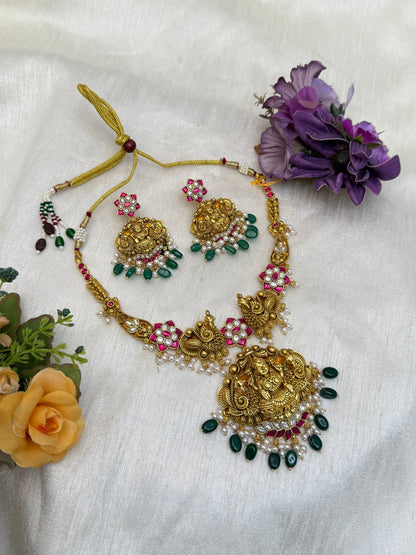 Antique Jadau Kundan Necklace Set 348 - Mahilas