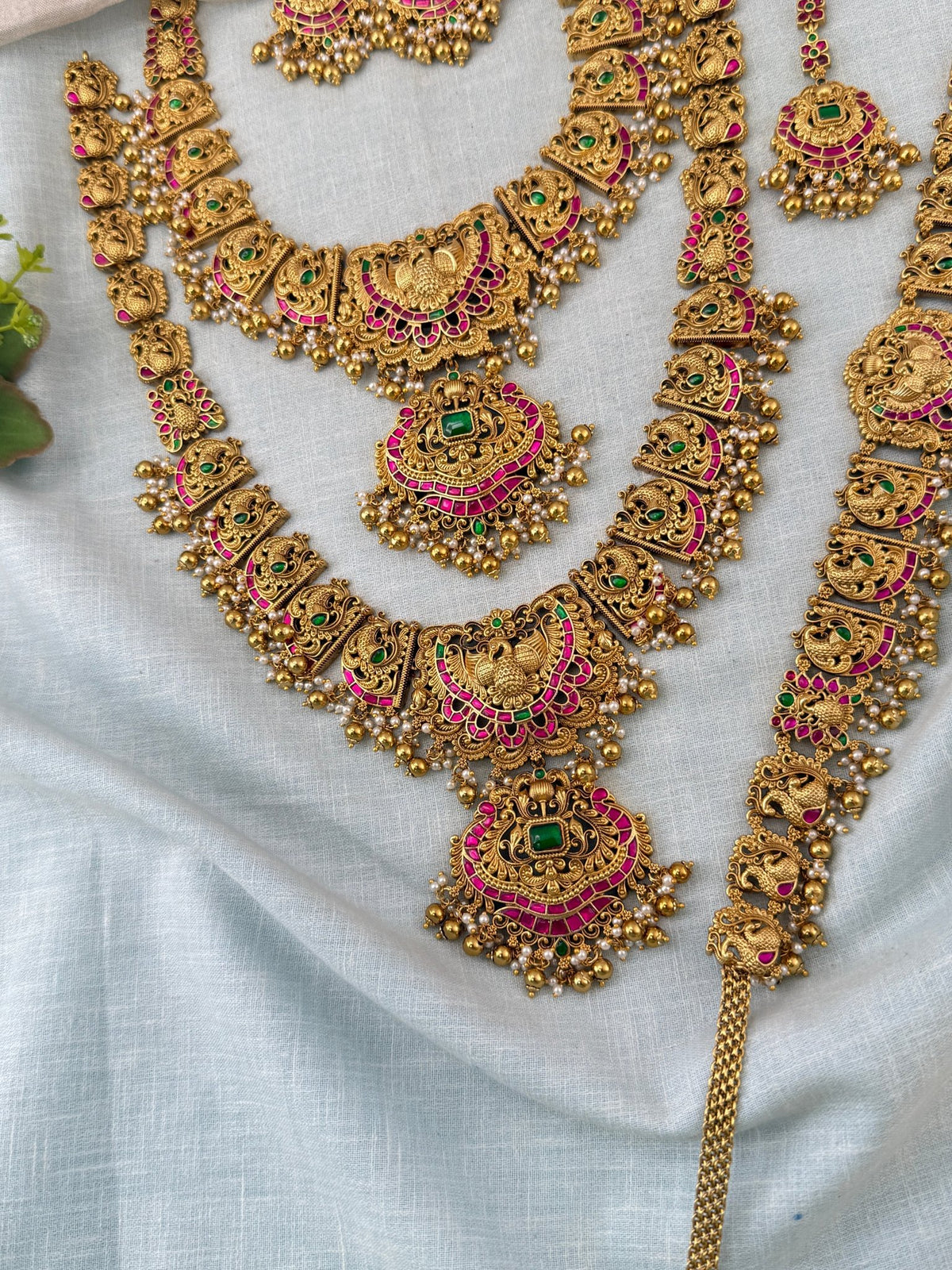 Antique Jadau Lakshmi Full Bridal Necklace Set | 204 - Mahilas