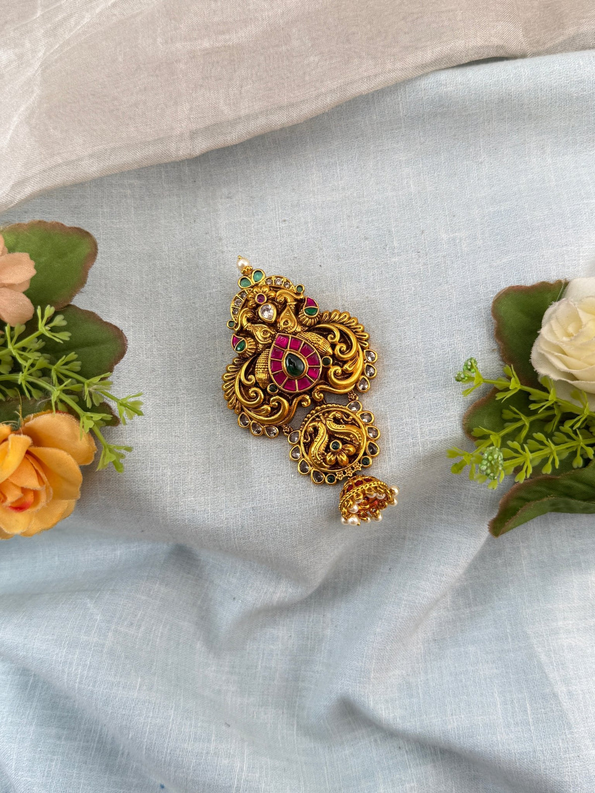 Antique Jadau Peacock Short Jadebille | 055 - Mahilas