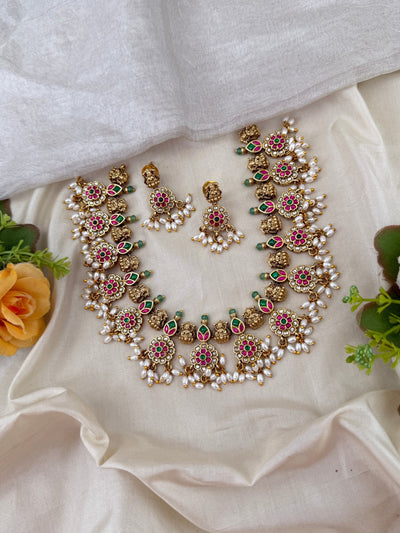 Antique Jadau Pearl Short Necklace Set | 227 - Mahilas