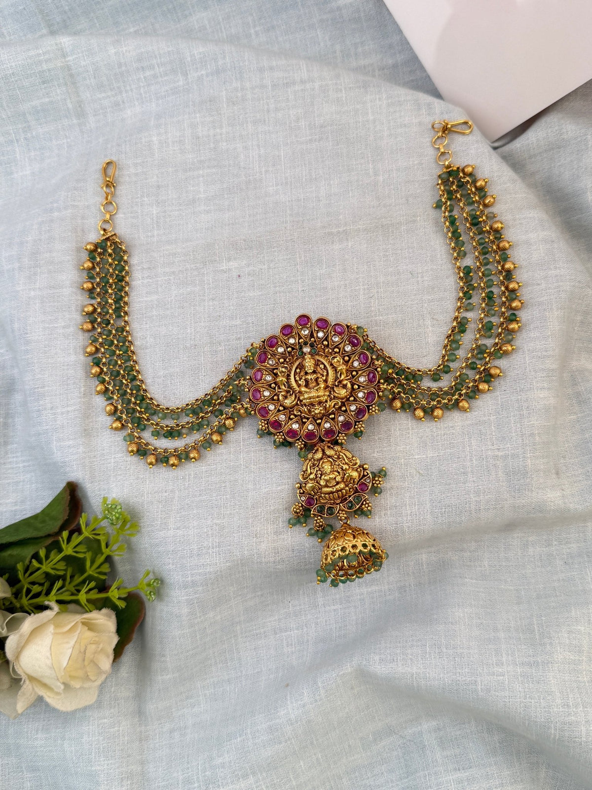 Antique Jadebille With Lakshmi Maatal Premium | J0102 A - Mahilas