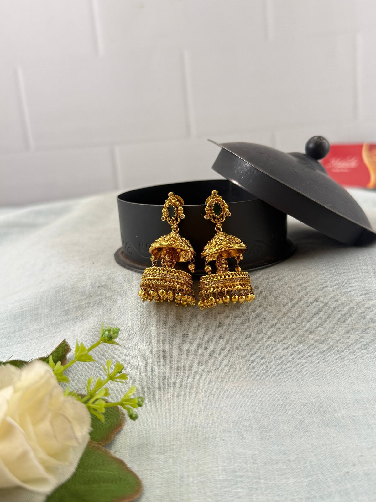 Antique Jhumka Earrings | E0153A - Mahilas