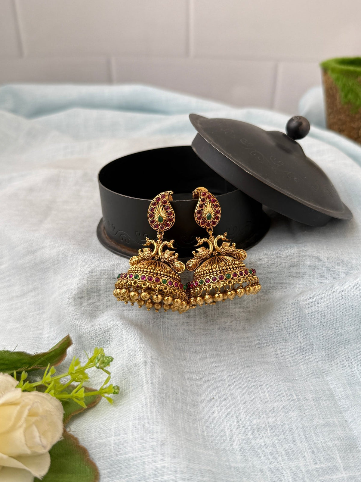 Antique Jhumka Earrings| E0785 - Mahilas
