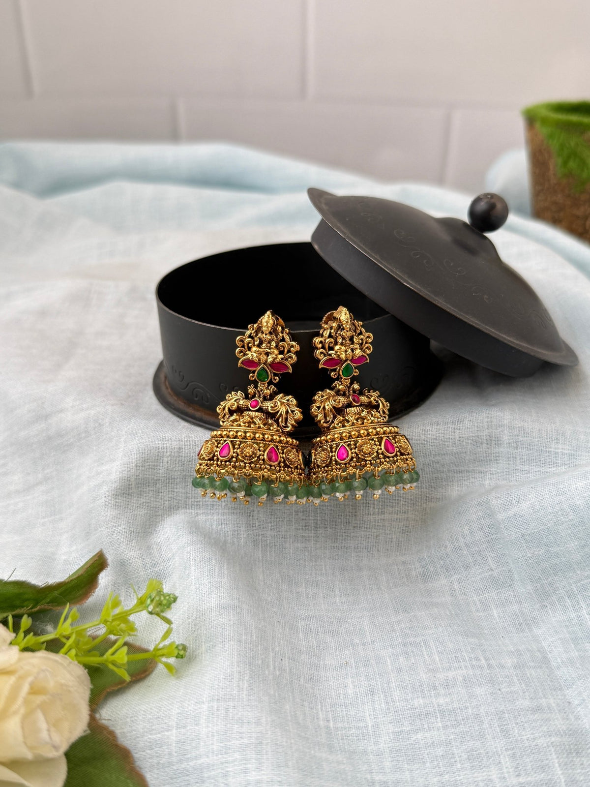 Antique Jhumka Earrings| E0787 - Mahilas