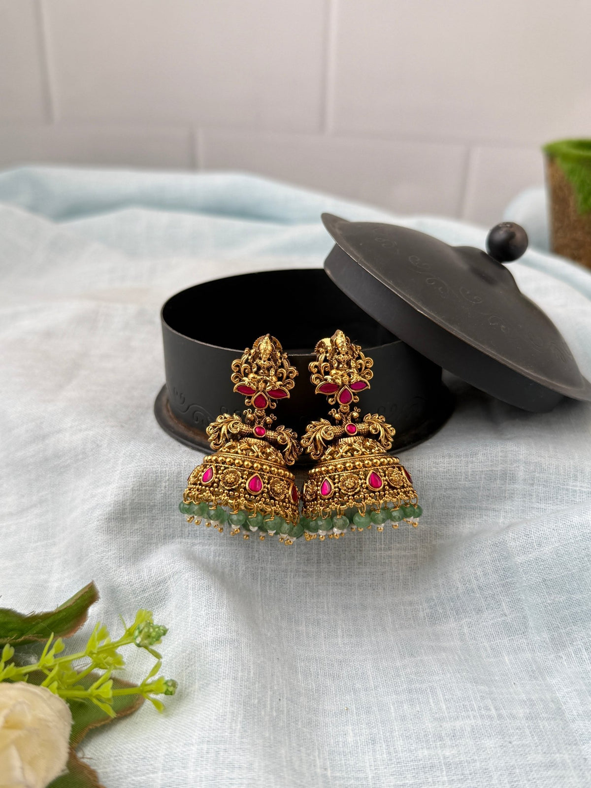 Antique Jhumka Earrings| E0788 A - Mahilas