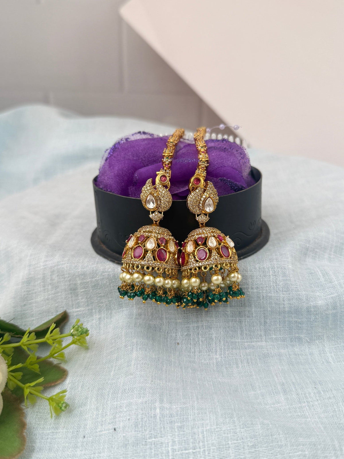 Antique Jhumka Earrings With Maatal| EM004 - Mahilas