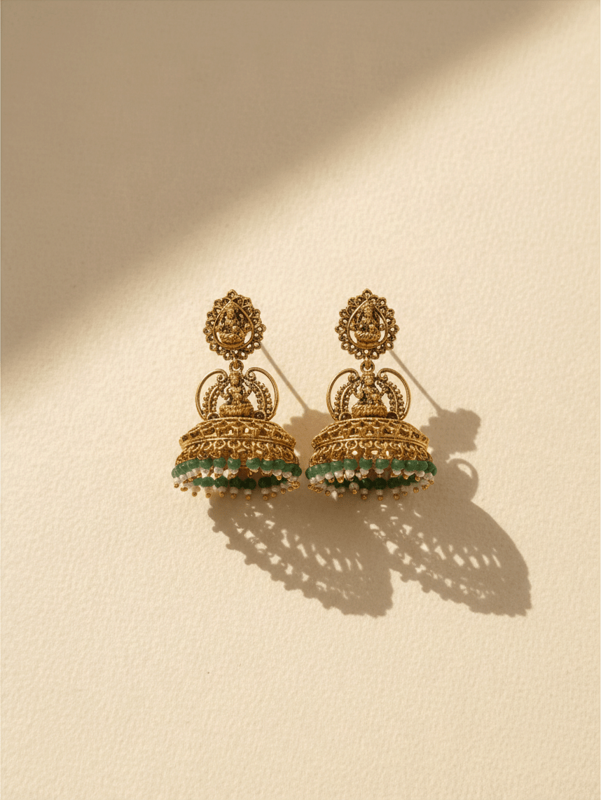 Antique Jhumkas Earrings| E0635 - Mahilas