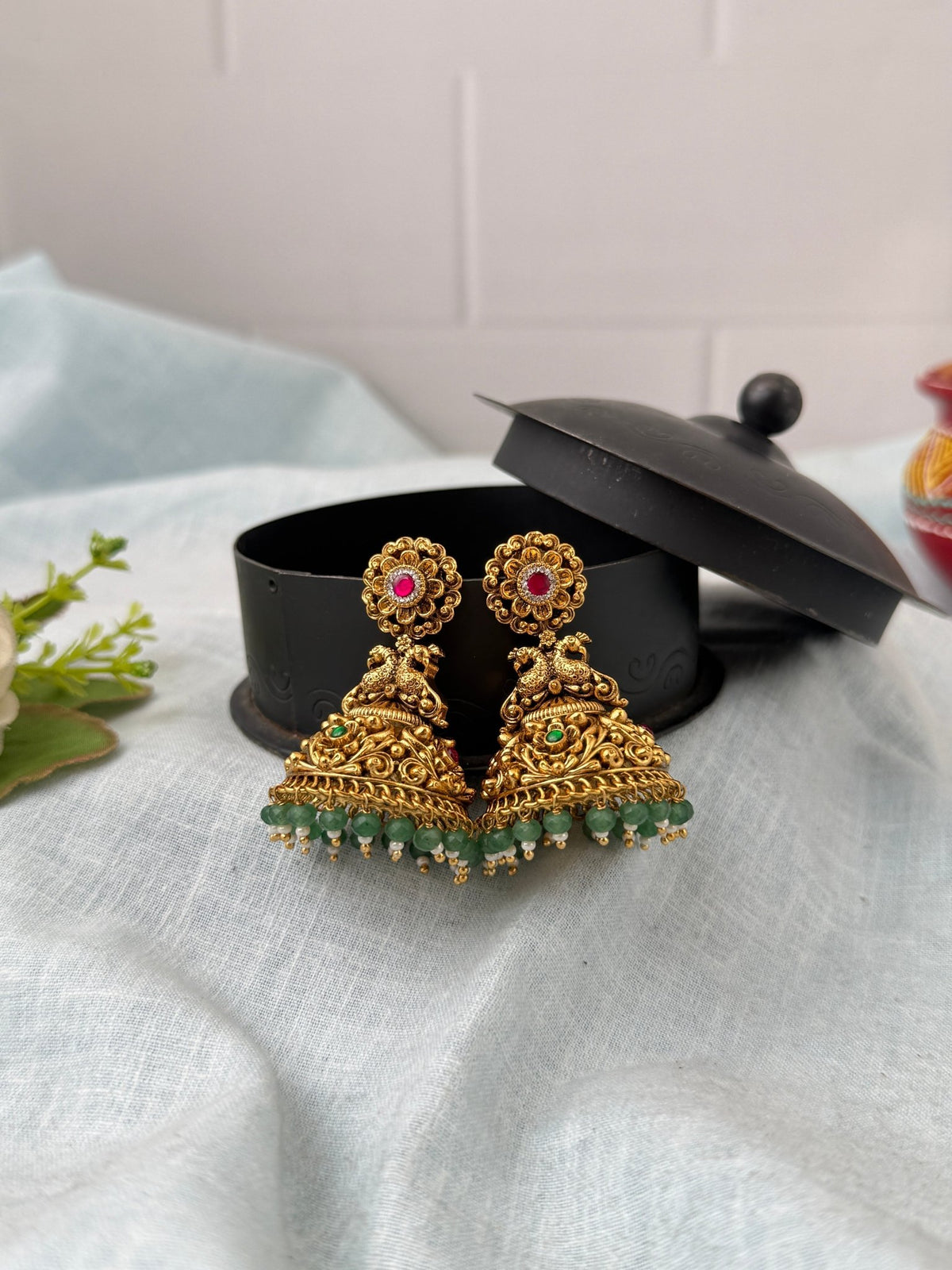 Antique Jhumkas Earrings| E0686 - Mahilas