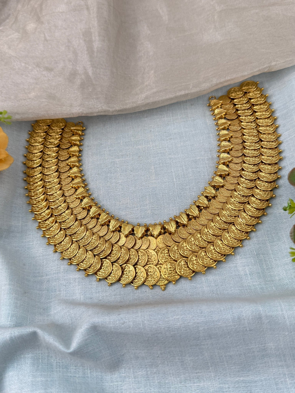 Antique Kaasu Choker Grand Necklace Set | N0435 - Mahilas