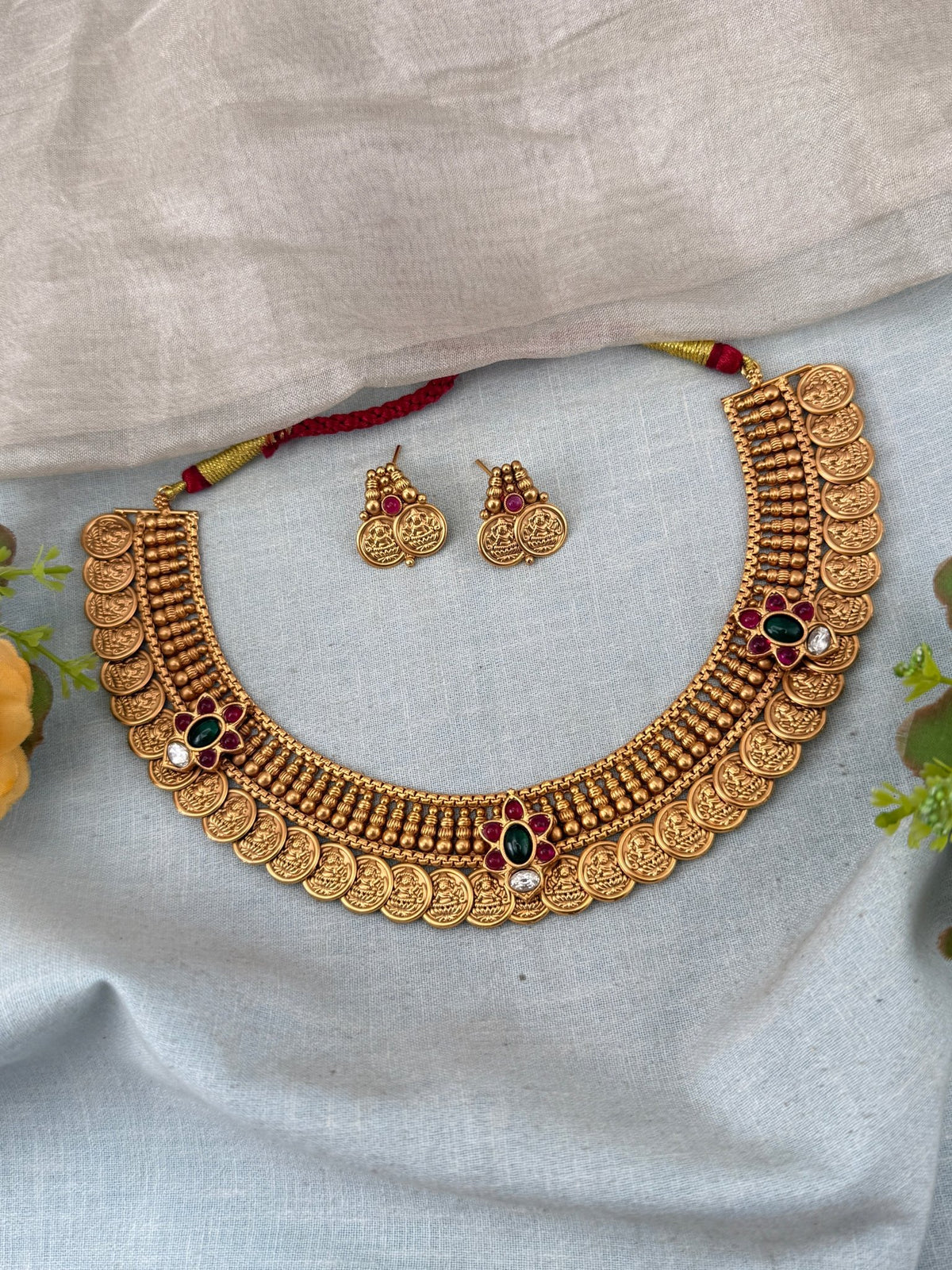 Antique Kaasu Necklace Set | N0221 - Mahilas