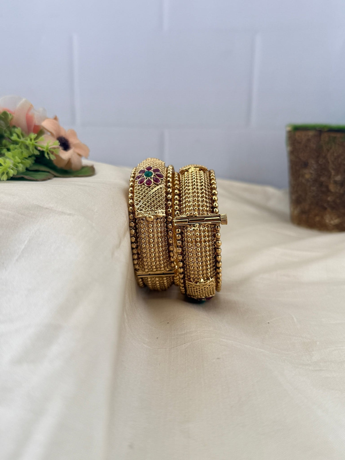 Antique Kada Bangles | Set of 2 | B0158 - Mahilas