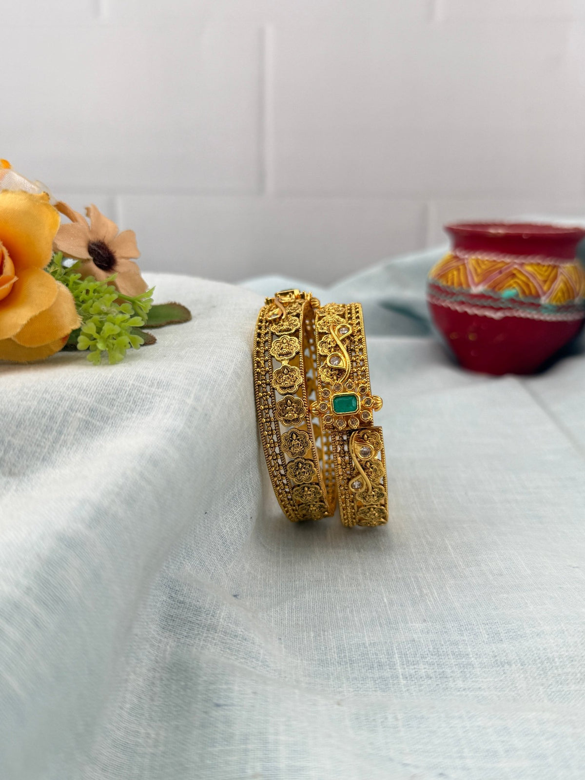 Antique Kada Bangles | Set of 2 | B0218 - Mahilas