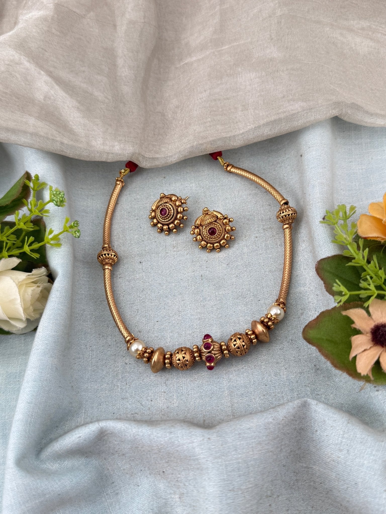 Antique Kanti Necklace Set | No167 - Mahilas