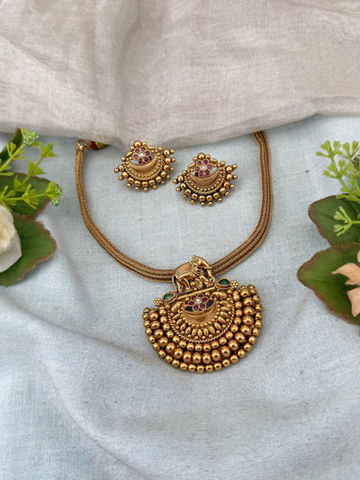 Antique Kanti Pendant Necklace Set | No169 - Mahilas
