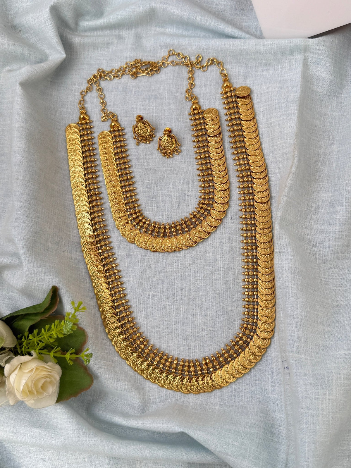 Antique Kasu Semi Bridal Neacklace Set | N0545 - Mahilas