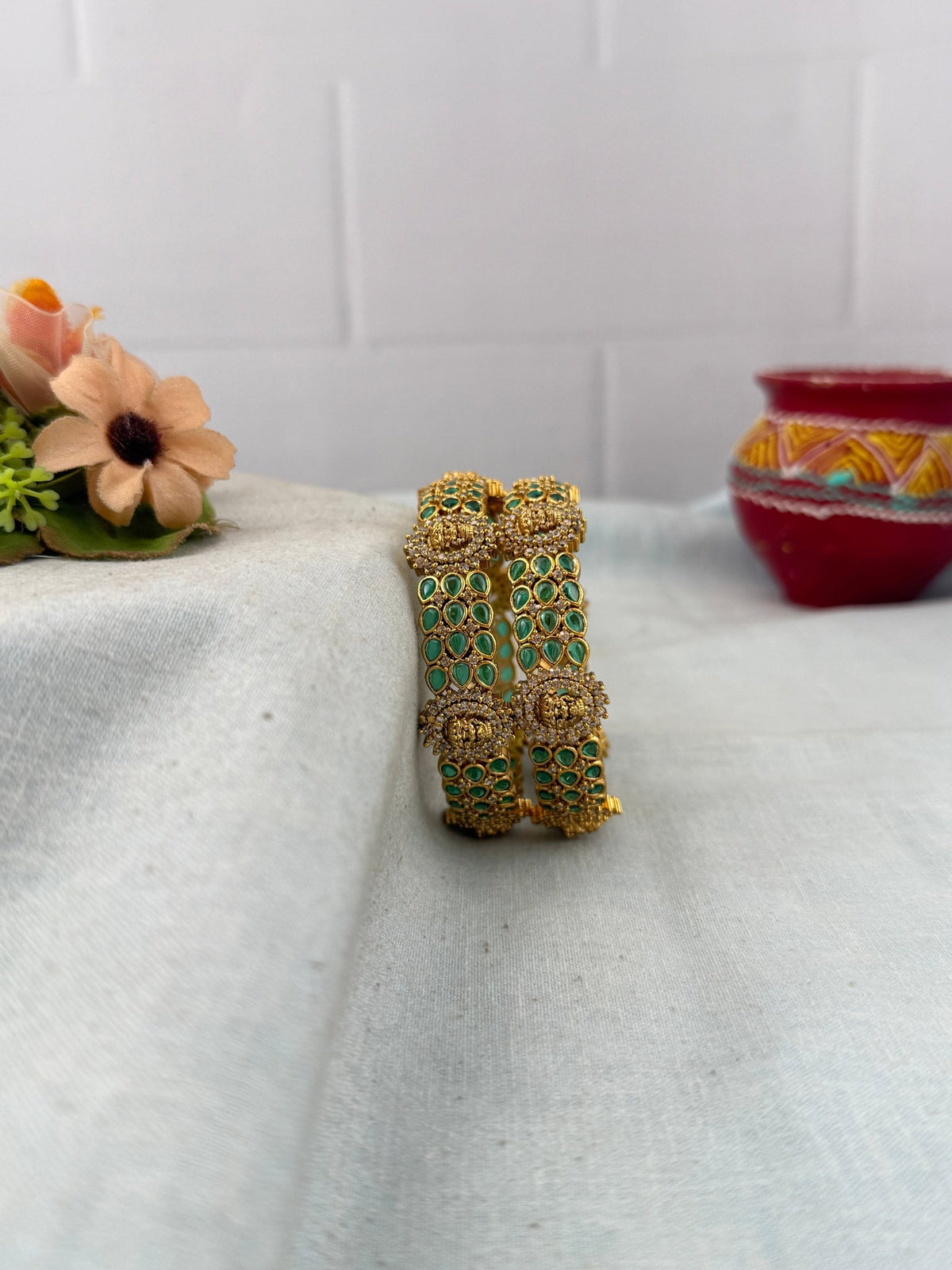 Antique Lakshmi Bangles | Set of 2 | B0204 - Mahilas