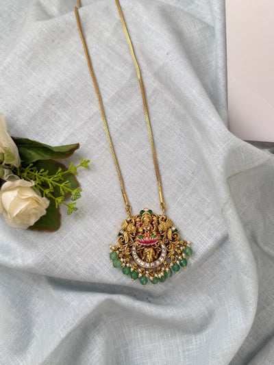 Antique Lakshmi Chain Pendant Necklace | C0018 - Mahilas