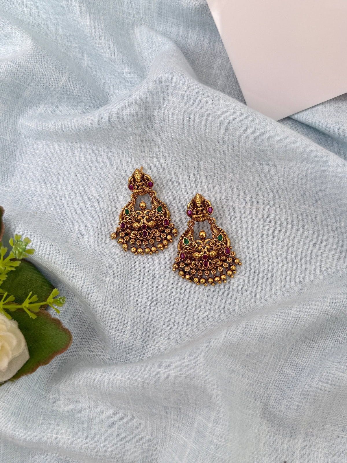 Antique Lakshmi Earrings| E0609 - Mahilas