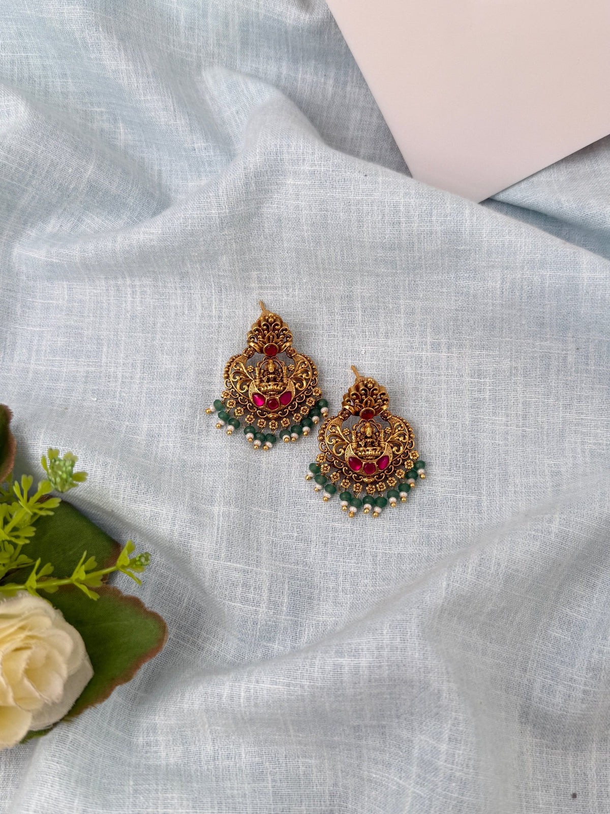 Antique Lakshmi Earrings| E0627 - Mahilas