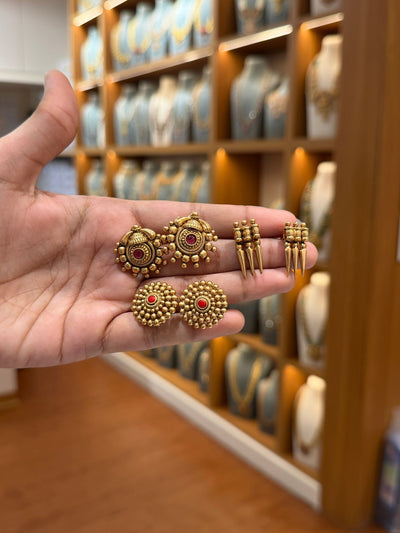 Antique Layered Coral Pearl Full Necklace Set | NC001 - Mahilas