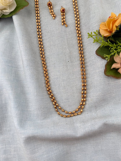 Antique Layered Long Necklace Set | No149 - Mahilas