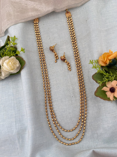 Antique Layered Long Necklace Set | No161 - Mahilas