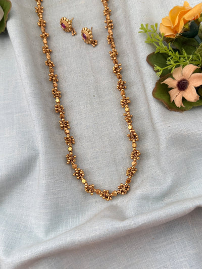 Antique Layered Long Necklace Set | No218 - Mahilas