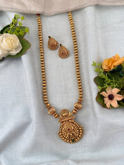 Antique Long Pendant Necklace Set | No223 - Mahilas