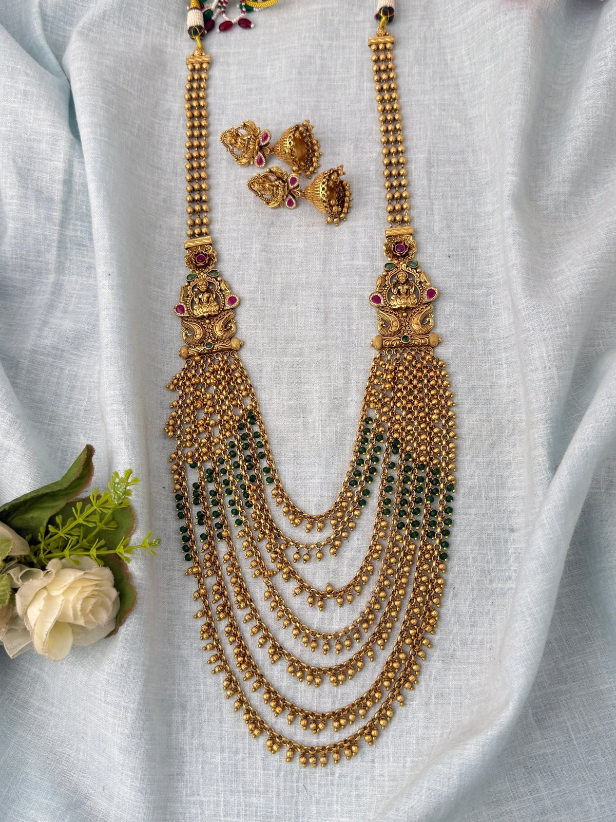 Antique Luxurious Layered Necklace Long Set| N1185 - Mahilas