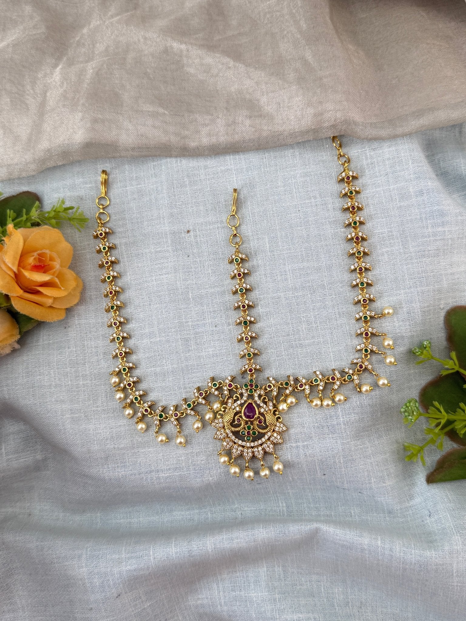 Antique Maang Tikka Set | M0076 - Mahilas